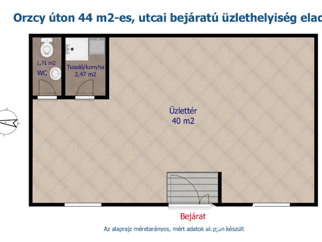 Orczy úton 44 m2-es, utcai bejáratú üzlethelyiség eladó
