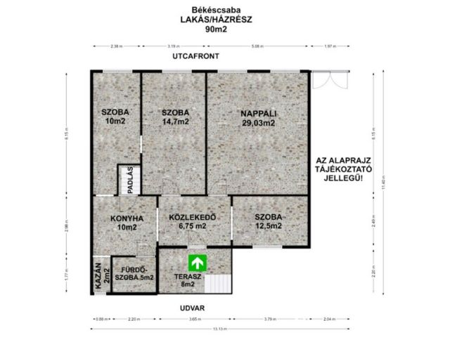 Felújítandó, utcafronti, különálló házrész a belvárosban