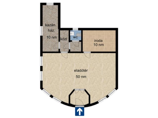 Szentmihály-telek elején üzlethelyiség, / iroda/ eladó.