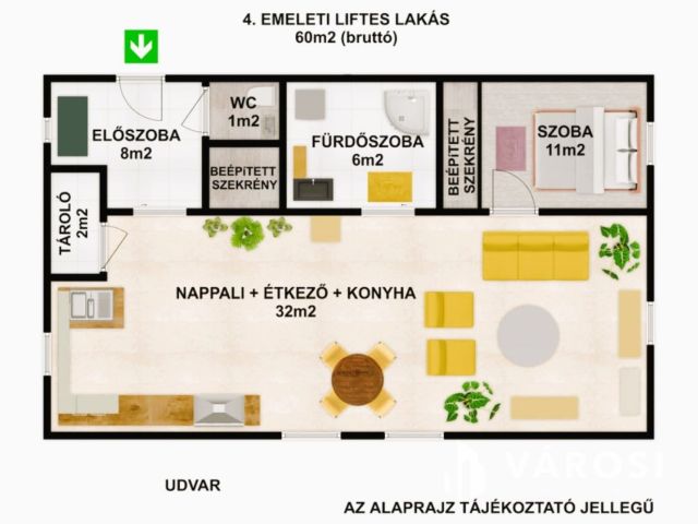 Kiadó 4.emeleti, modern, liftes lakás